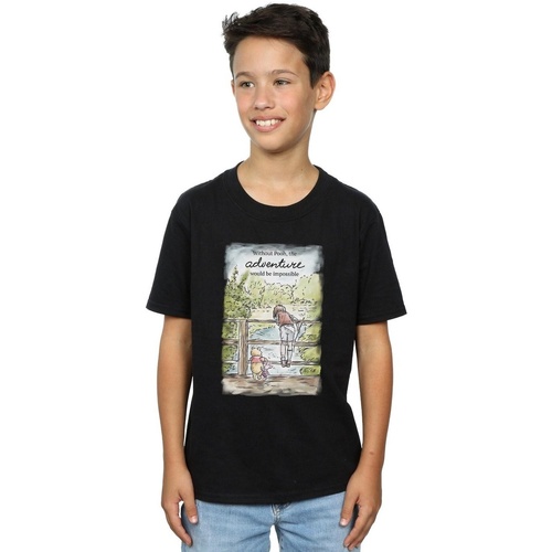 Vêtements Garçon T-shirts manches courtes Disney Winnie The Pooh Adventure Noir