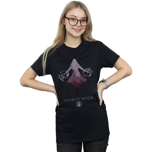 Vêtements Femme T-shirts manches longues Marvel Loki Horn Logo Faux Pocket Noir