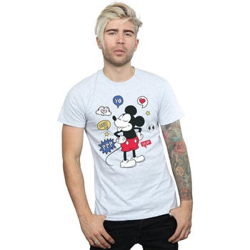 Vêtements Homme T-shirts manches longues Disney Mickey Mouse Tongue Out Gris