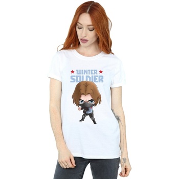 Vêtements Femme T-shirts manches longues Marvel Winter Soldier Bucky Toon Blanc