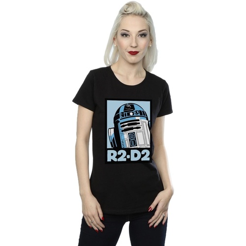 Vêtements Femme T-shirts manches longues Disney R2-D2 Poster Noir