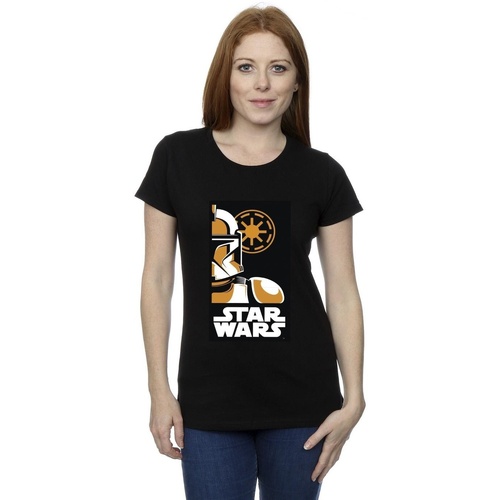 Vêtements Femme T-shirts manches longues Disney Stormtrooper Art Poster Noir