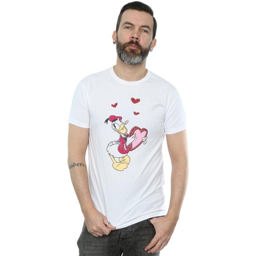 Vêtements Homme T-shirts manches longues Disney Donald Duck Love Heart Blanc