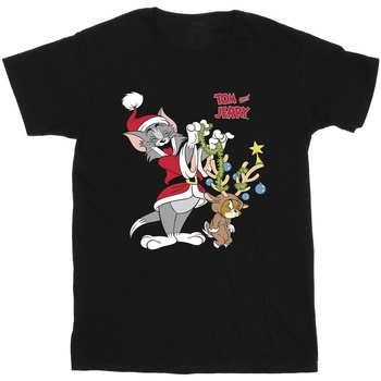 Vêtements Fille T-shirts manches longues Tom & Jerry Christmas Reindeer Noir