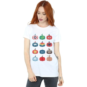 Vêtements Femme T-shirts manches longues Marvel Avengers Pumpkin Icons Blanc