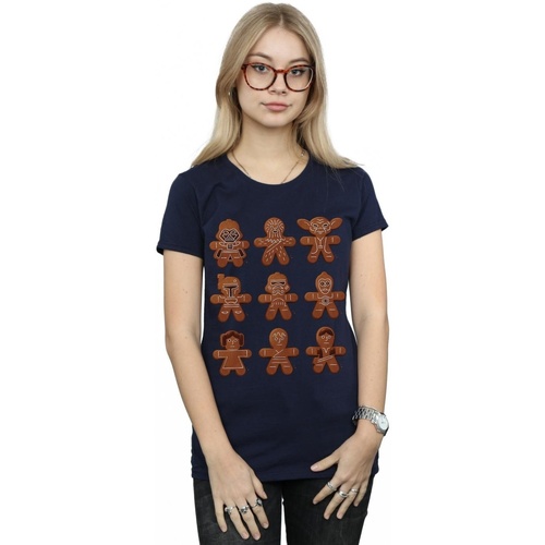 Vêtements Femme T-shirts manches longues Disney Christmas Gingerbread Bleu