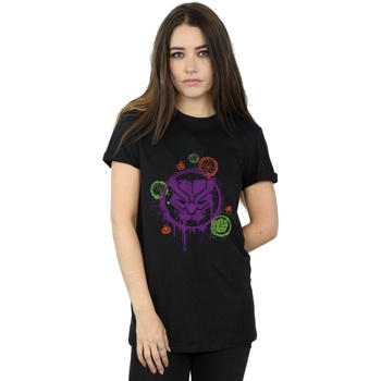 Vêtements Femme T-shirts manches longues Marvel Avengers Panther Halloween Icon Noir