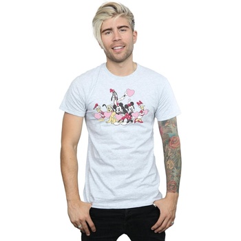 Vêtements Homme T-shirts manches longues Disney Mickey Mouse Love Friends Gris