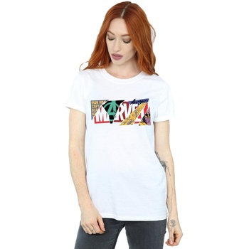 Vêtements Femme T-shirts manches longues Marvel Collage Logo Blanc