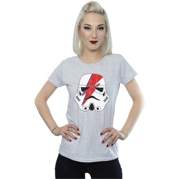Vêtements Femme T-shirts manches longues Disney Stormtrooper Glam Lightning Bolt Gris