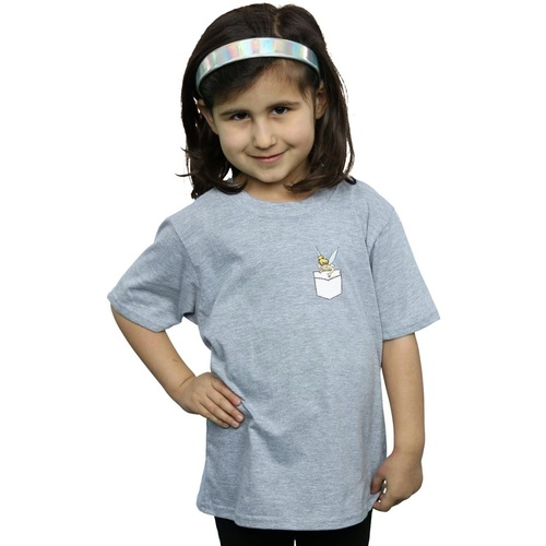 Vêtements Fille T-shirts manches longues Disney Tinker Bell Faux Pocket Gris