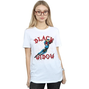Vêtements Femme T-shirts manches longues Marvel Black Widow Web Blanc