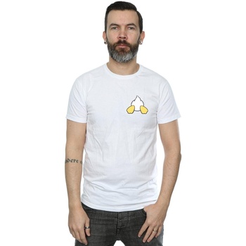 Vêtements Homme T-shirts manches longues Disney Donald Duck Backside Breast Print Blanc