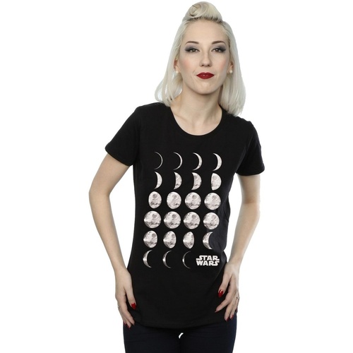 Vêtements Femme T-shirts manches longues Disney Death Star Moon Phases Noir
