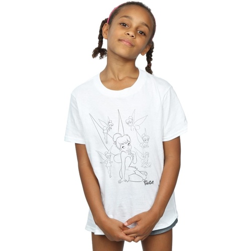 Vêtements Fille T-shirts manches longues Disney Tinker Bell Collage Sketch Blanc