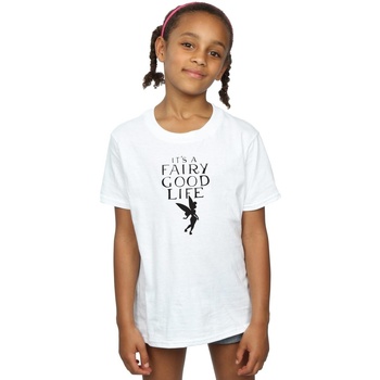 Vêtements Fille T-shirts manches longues Disney Tinkerbell Fairy Good Life Blanc