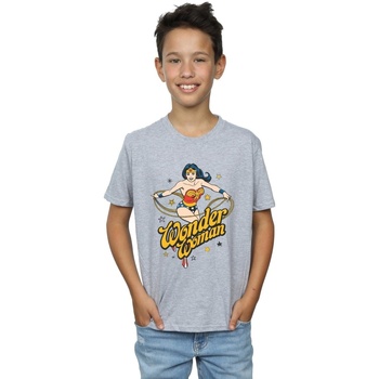 Vêtements Garçon T-shirts manches courtes Dc Comics Wonder Woman Stars Gris