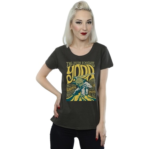 Vêtements Femme T-shirts manches longues Disney Yoda Rock Poster Multicolore
