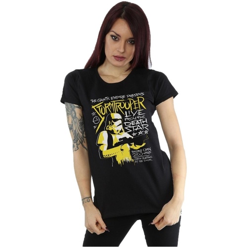 Vêtements Femme T-shirts manches longues Disney Stormtrooper Rock Poster Noir