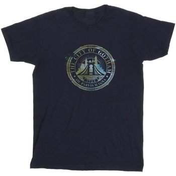 Vêtements Fille T-shirts manches longues Dc Comics The Batman City Of Gotham Magna Crest Bleu