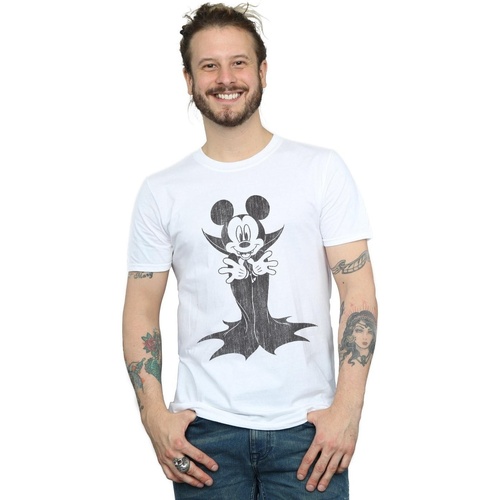 Vêtements Homme T-shirts manches longues Disney Mickey Mouse Dracula Blanc