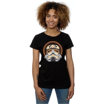 Vêtements Femme T-shirts manches longues Disney Stormtrooper Dia De Los Muertos Noir