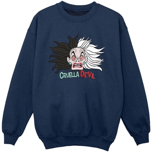 Vêtements Fille Sweats Disney 101 Dalmatians Cruella De Vil Crazy Mum Bleu