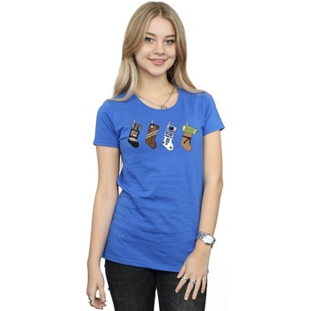 Vêtements Femme T-shirts manches longues Disney Christmas Stockings Bleu