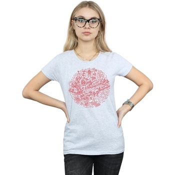 Vêtements Femme T-shirts manches longues Disney Christmas Death Star Gris