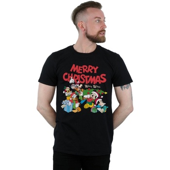 Vêtements Homme T-shirts manches longues Disney Mickey And Friends Winter Wishes Noir