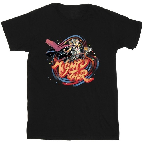 Vêtements Fille T-shirts manches longues Marvel Thor Love And Thunder Mighty Thor Swirl Noir