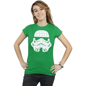 Vêtements Femme T-shirts manches longues Disney Christmas Stormtrooper Helmet Vert