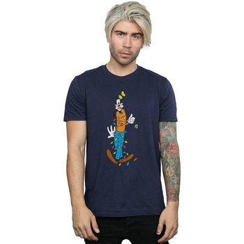 Vêtements Homme T-shirts manches longues Disney Goofy Christmas Lights Bleu