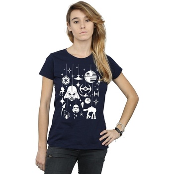 Vêtements Femme T-shirts manches longues Disney Christmas Decorations Bleu