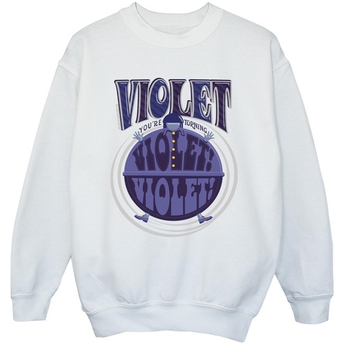 Vêtements Fille Sweats Willy Wonka Violet Turning Violet Blanc