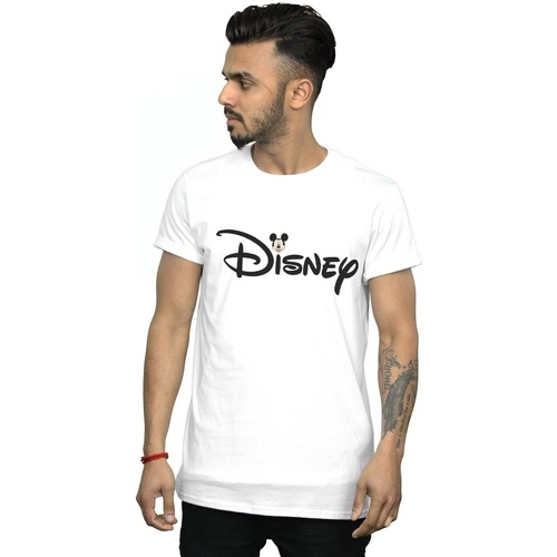 Vêtements Homme T-shirts manches longues Disney Mickey Mouse Logo Head Blanc