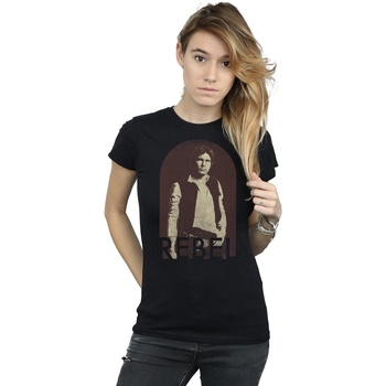 Vêtements Femme T-shirts manches longues Disney Han Solo Rebel Noir