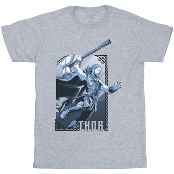 Vêtements Fille T-shirts manches longues Marvel Thor Love And Thunder Attack Gris