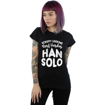 Vêtements Femme T-shirts manches longues Disney Han Solo Legends Tribute Noir