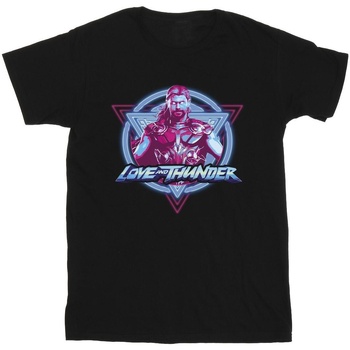 Vêtements Fille T-shirts manches longues Marvel Thor Love And Thunder Neon Badge Noir
