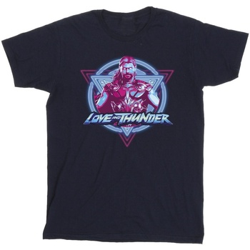 Vêtements Fille T-shirts manches longues Marvel Thor Love And Thunder Neon Badge Bleu