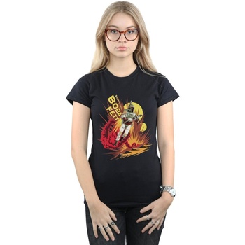 Vêtements Femme T-shirts manches longues Disney Boba Fett Rocket Powered Noir
