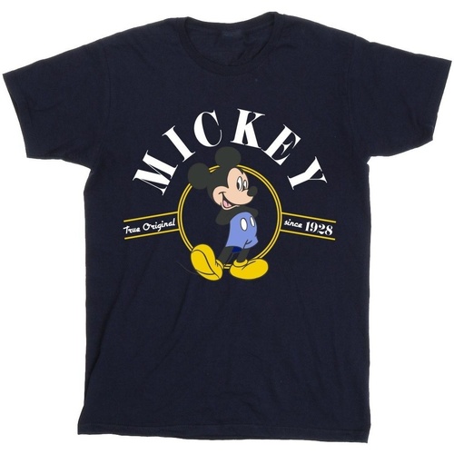 Vêtements Homme T-shirts manches longues Disney Mickey Mouse True Original Bleu