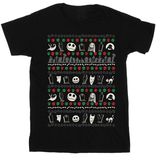Vêtements Femme T-shirts manches longues Disney Nightmare Before Christmas Festive Icons Noir