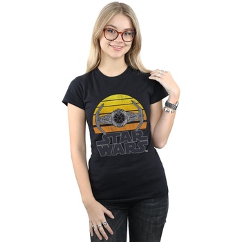 Vêtements Femme T-shirts manches longues Disney Sunset TIE Fighter Noir