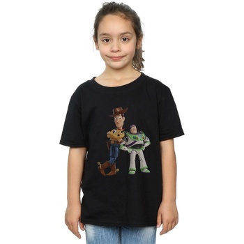Vêtements Fille T-shirts manches longues Disney Toy Story Buzz And Woody Standing Noir