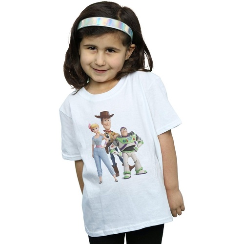 Vêtements Fille T-shirts manches longues Disney Toy Story 4 Woody Buzz and Bo Peep Blanc