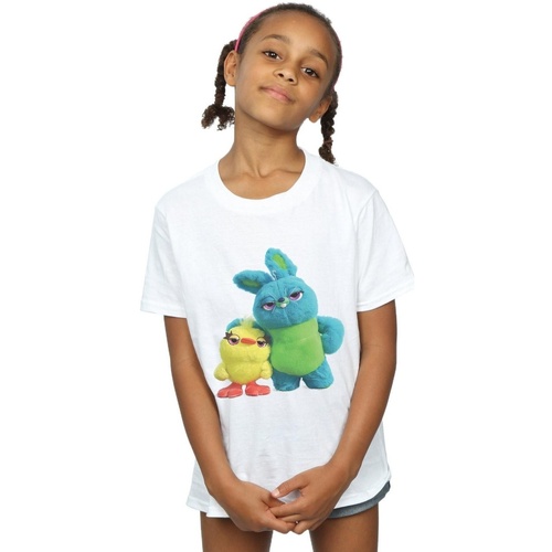 Vêtements Fille T-shirts manches longues Disney Toy Story 4 Ducky And Bunny Blanc