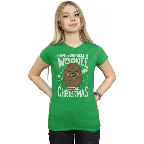 Vêtements Femme T-shirts manches longues Disney Wookiee Little Christmas Vert