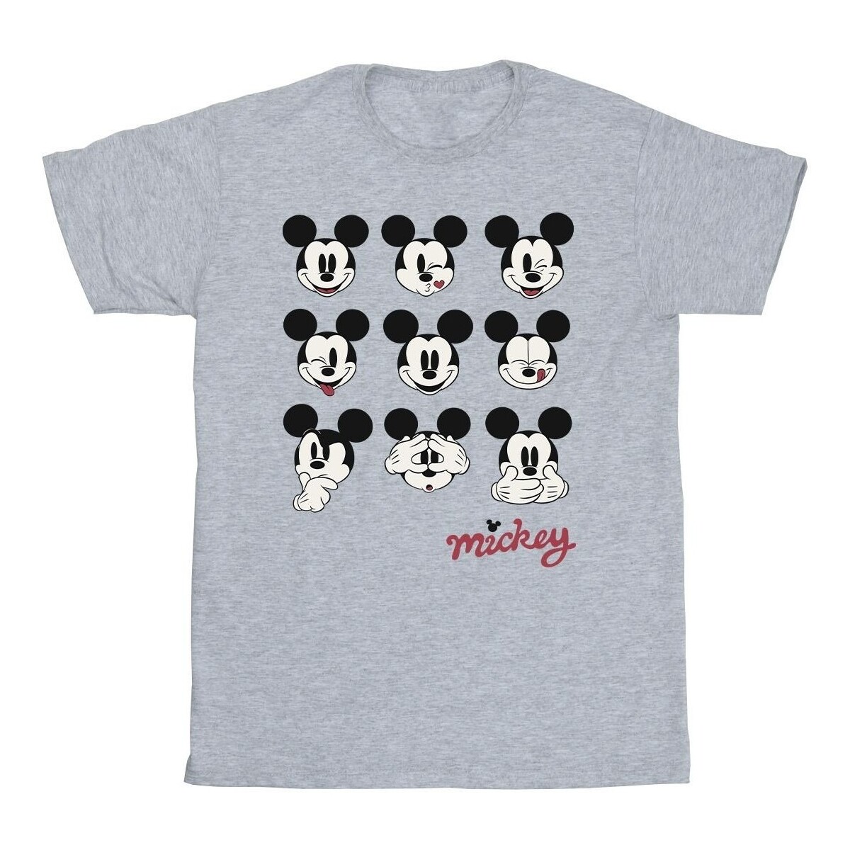 Vêtements Homme T-shirts manches longues Disney Mickey Mouse Many Faces Gris